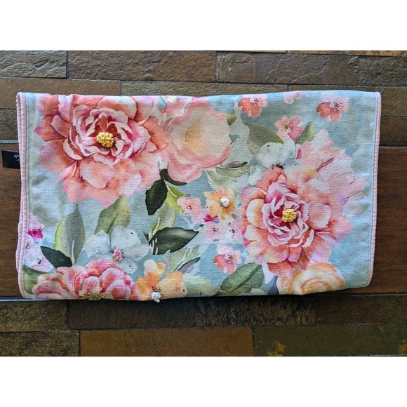 Nicole Miller Watercolor Embellished Roses Spring Florals 72" Table Runner - Picture 4 of 11